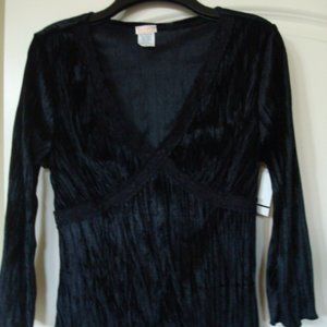 NWT BLACK VELVET PARTY TOP BY BZBZ SIZE M